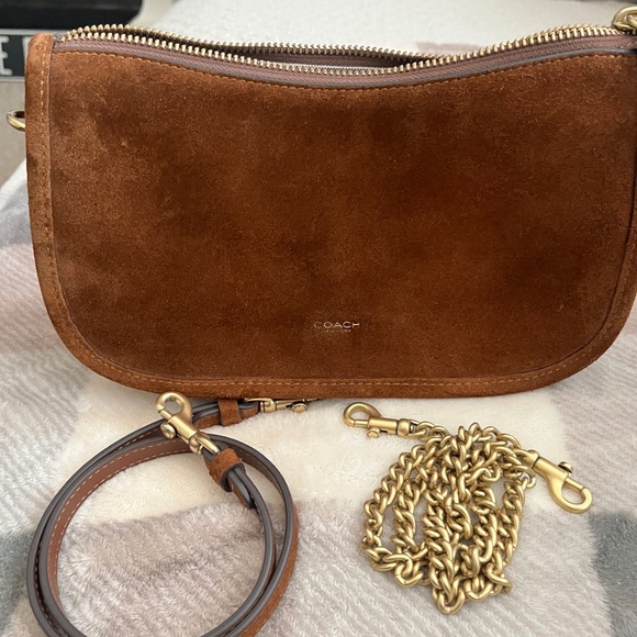 Coach Waverly honey brown Suede Shoulder Bag - Picture 2 of 7